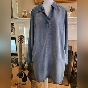 Denim Adjustable Sleeve Tunic by Velvet Heart